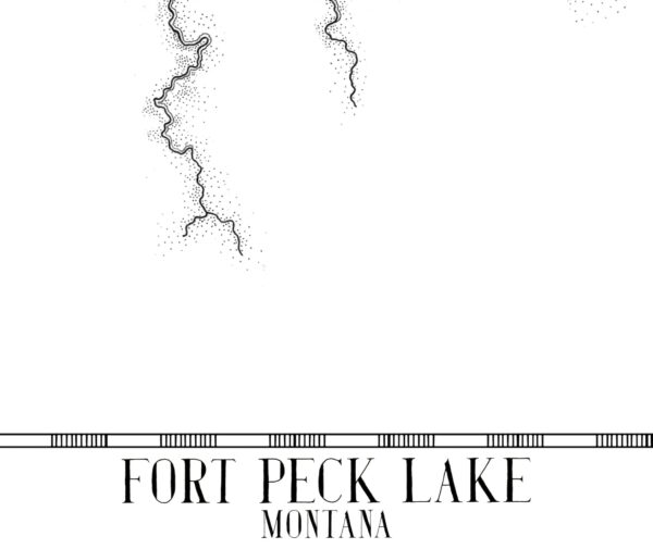 fort peck lake map wall art